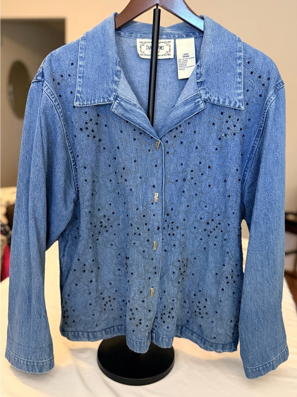 Tantrums 90’s Blue Beaded Embroidered Denim Jacket (MM6)